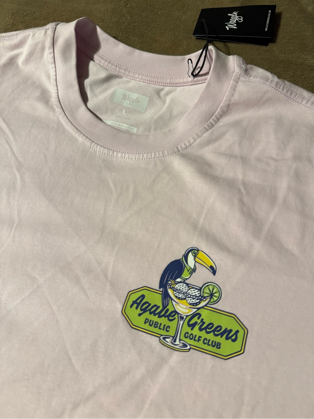 Waggle Golf Graphic T-shirt Agave Greens, new with tag